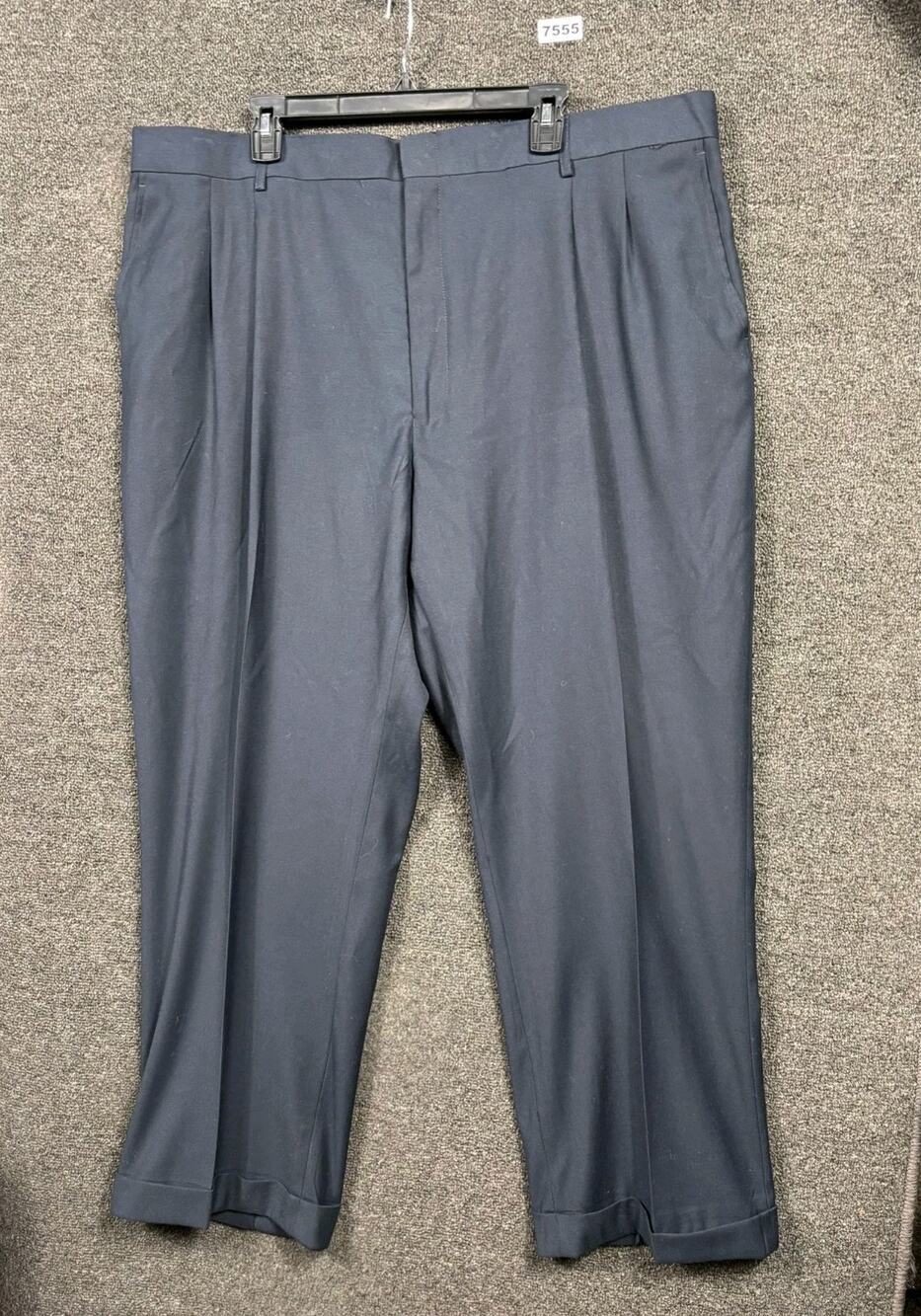 Vinci Dress Pants Mens Size 47R Navy Straight Leg Casual Career